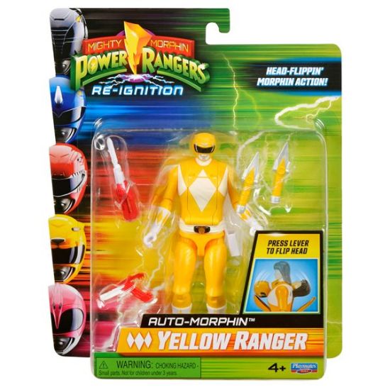 68042CO-Mighty Morphin Power Rangers Auto-Morphin Yellow Ranger Figure