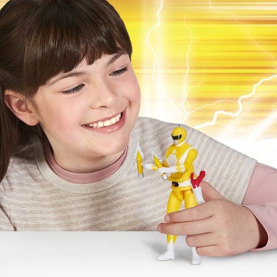 68042CO-Mighty Morphin Power Rangers Auto-Morphin Yellow Ranger Figure